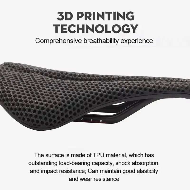 3D Printed Bicycle Saddle Full Carbon Fiber Bike Seat Cushion Ultralight Road Mountain Bike Saddle Carbon MTB Seat