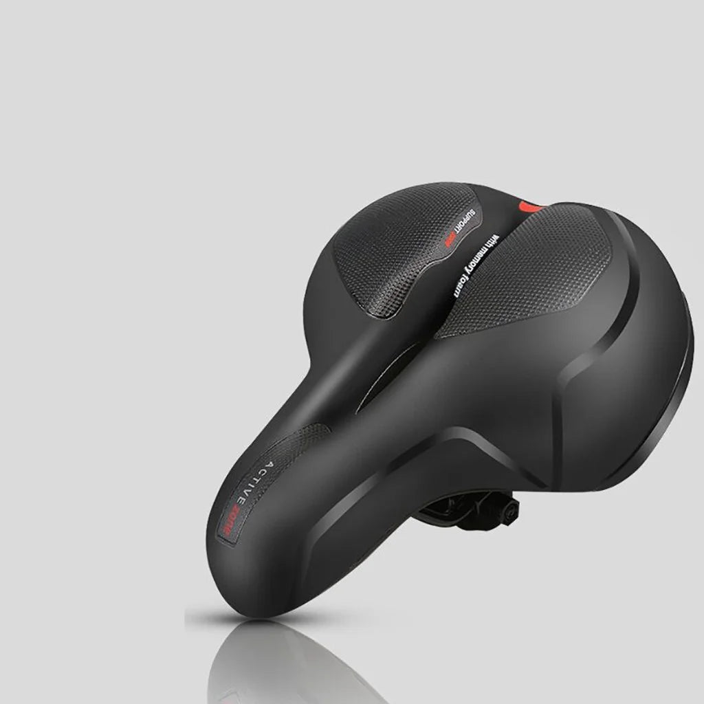 Mountain Bike Gel Extra Saddle Seat | Soft Cushion Pad for Bicycle Comfort | Lightweight, Breathable, Thick Elastic, Easy Wash | 25X20Cm | Polyurethane Leather | Black Red