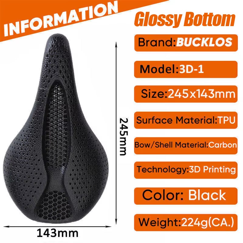 3D Printed Bicycle Saddle Full Carbon Fiber Bike Seat Cushion Ultralight Road Mountain Bike Saddle Carbon MTB Seat