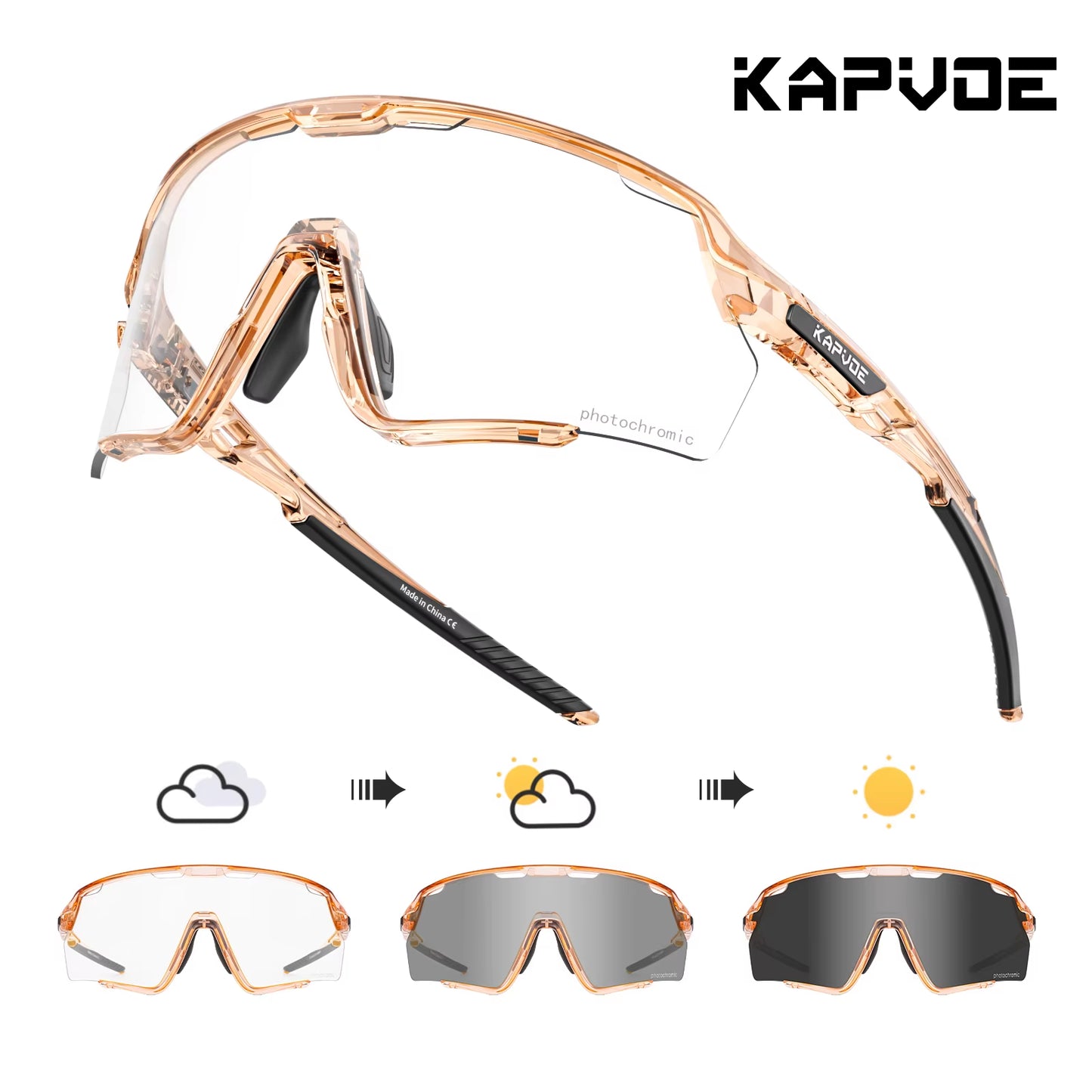 Cycling Glasses Photochromic Cycling Sunglasses UV400 MTB Sports Eyewear Outdoor Bicycle Goggles Bike Cycling Equipment