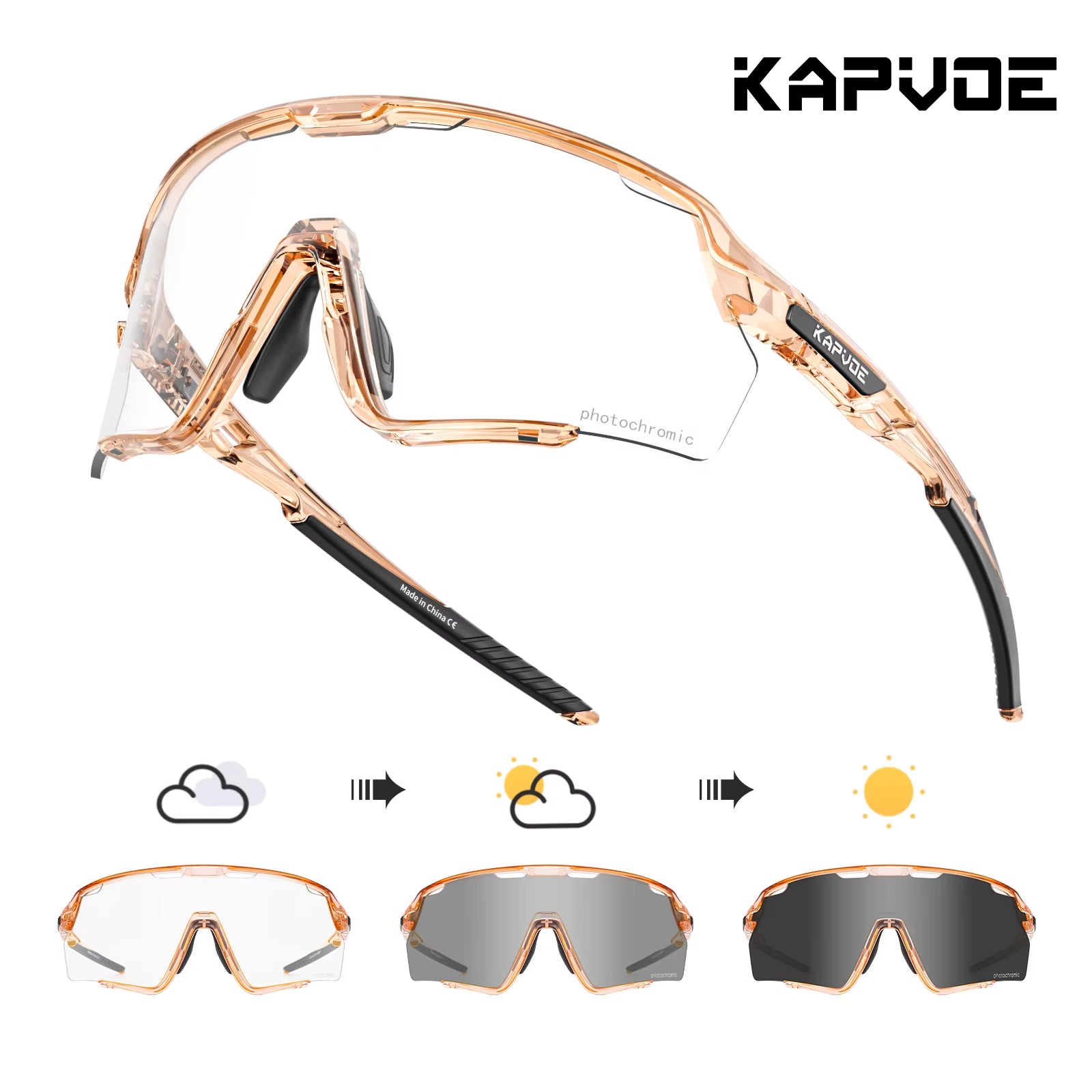 Cycling Glasses Photochromic Cycling Sunglasses UV400 MTB Sports Eyewear Outdoor Bicycle Goggles Bike Cycling Equipment