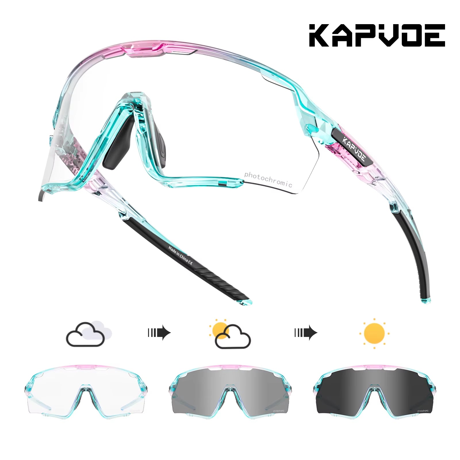 Cycling Glasses Photochromic Cycling Sunglasses UV400 MTB Sports Eyewear Outdoor Bicycle Goggles Bike Cycling Equipment