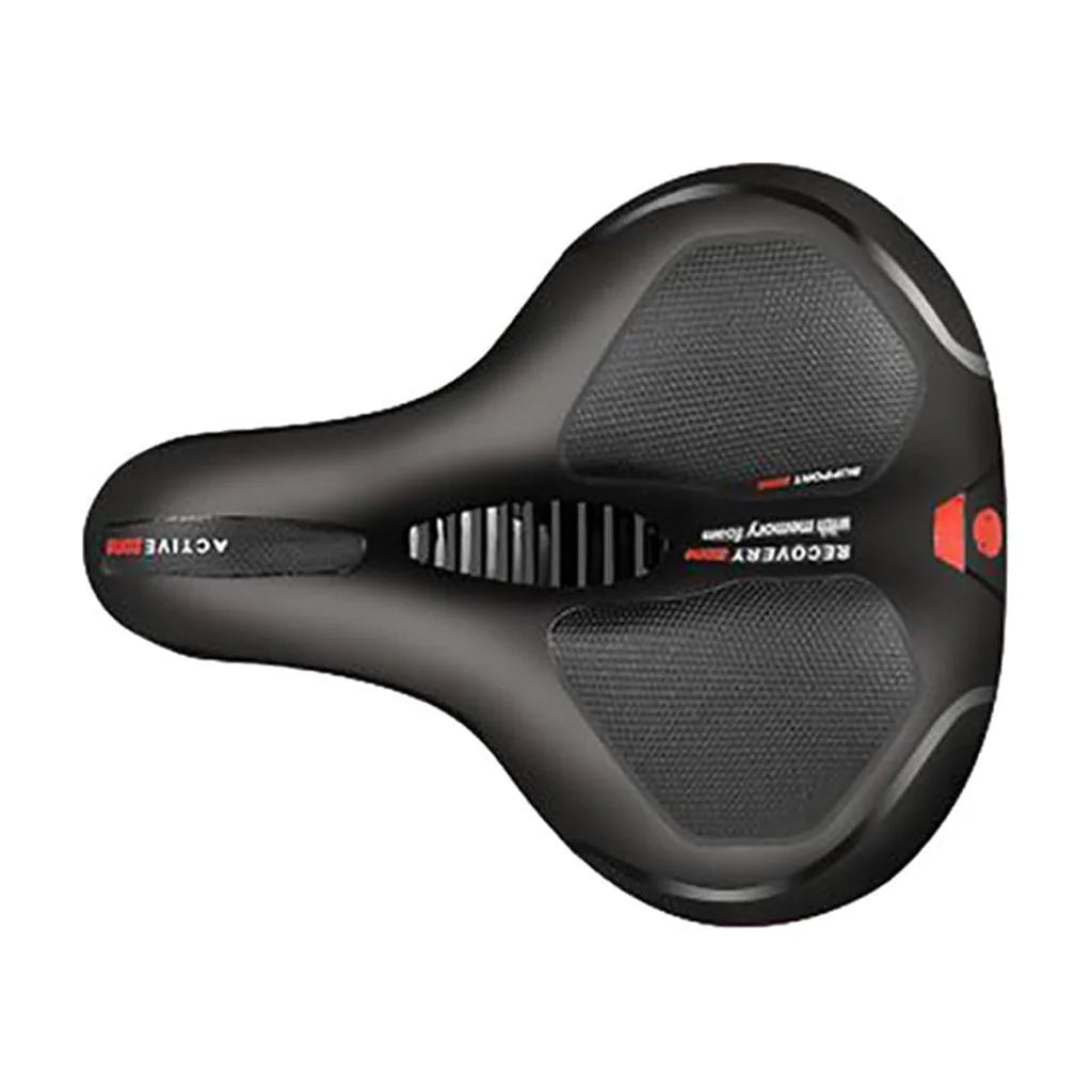 Mountain Bike Gel Extra Saddle Seat | Soft Cushion Pad for Bicycle Comfort | Lightweight, Breathable, Thick Elastic, Easy Wash | 25X20Cm | Polyurethane Leather | Black Red