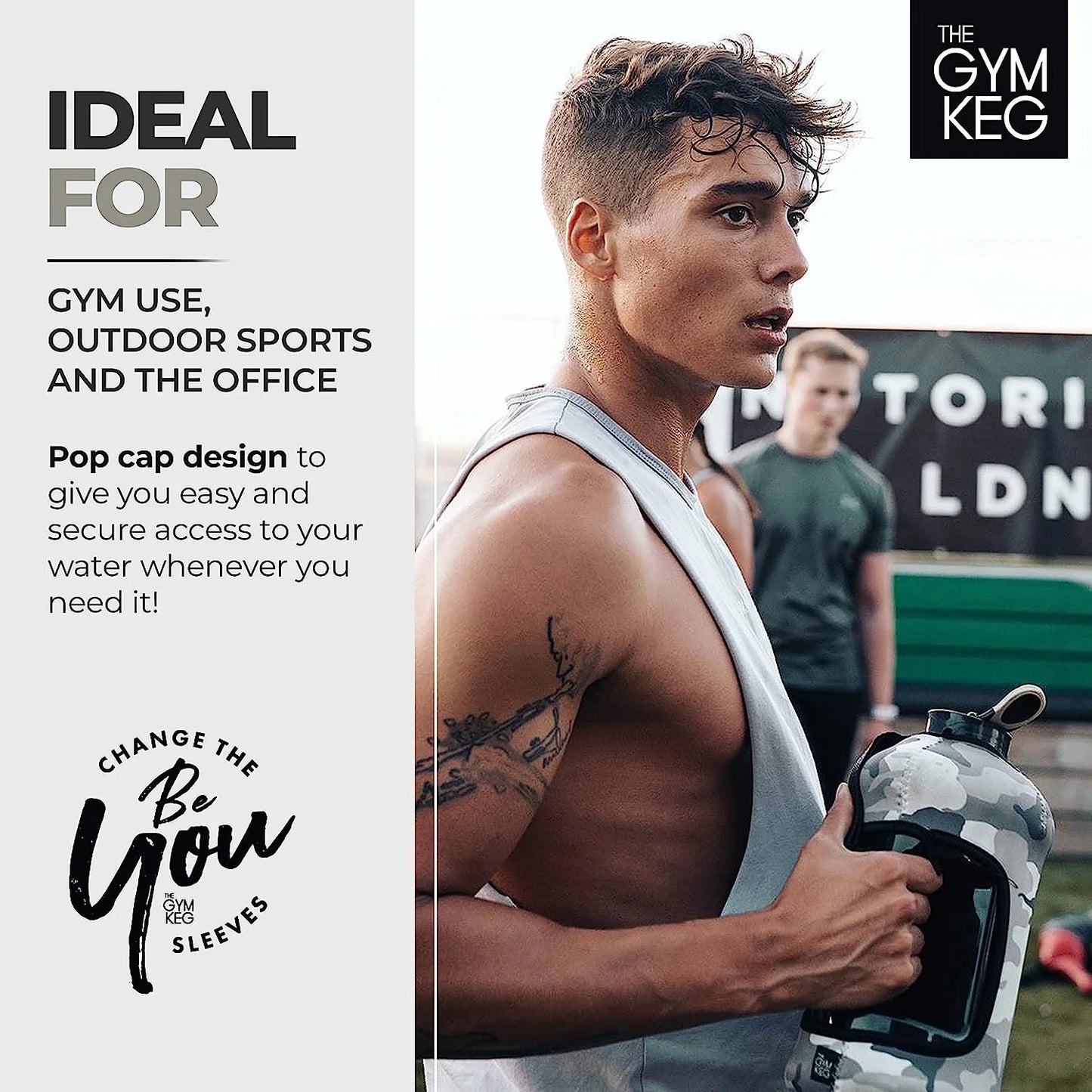 Sports Water Bottle 2.2 L Insulated Half Gallon Carry Handle Big Water