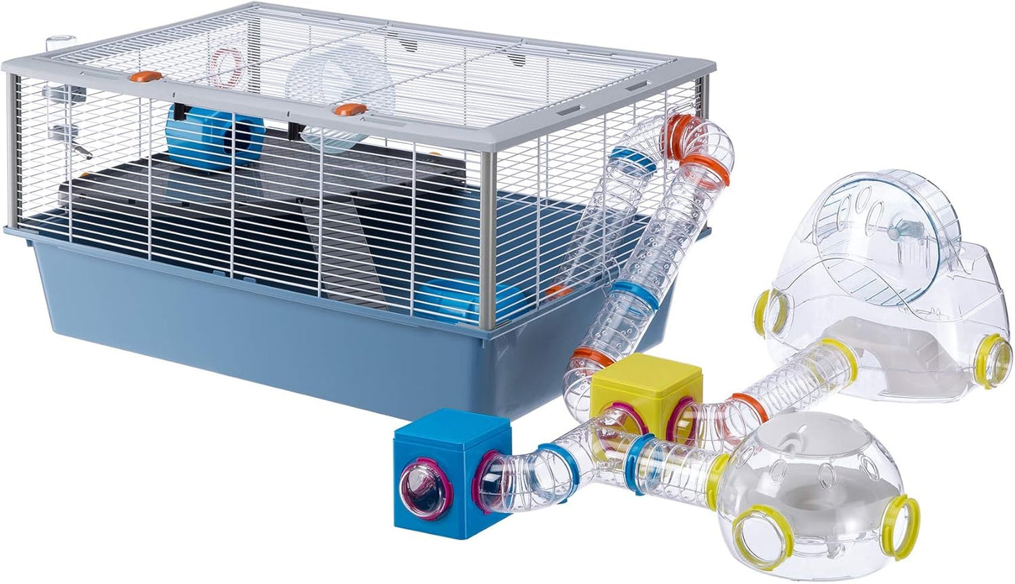 Modular Hamster Gym Add-On Unit, Includes Exercise Wheel & 3 Connecting Ports, 12.7L X 9.06W X 10.4H Inches, Clear