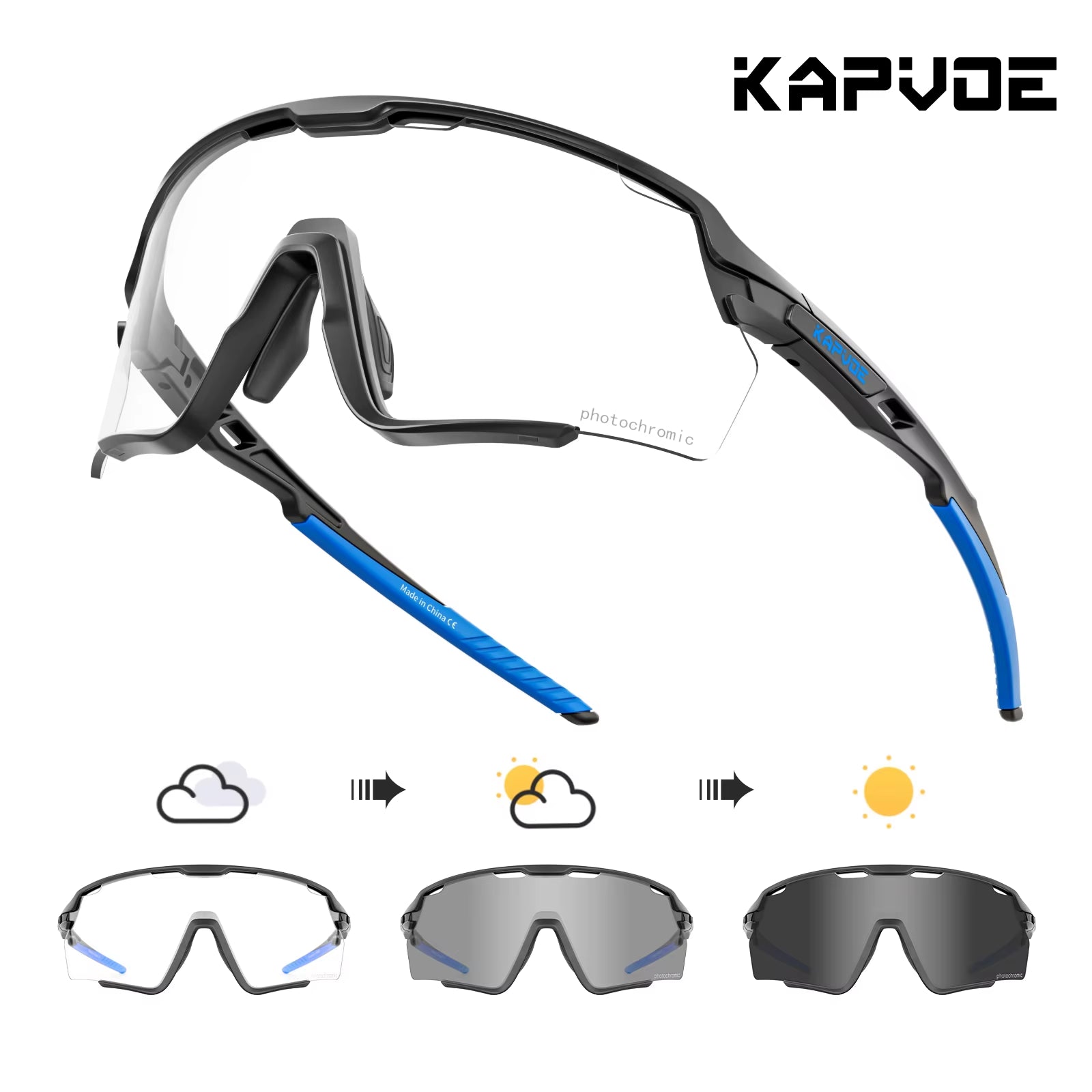 Cycling Glasses Photochromic Cycling Sunglasses UV400 MTB Sports Eyewear Outdoor Bicycle Goggles Bike Cycling Equipment