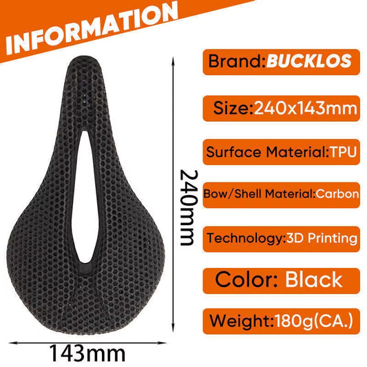 3D Printed Bicycle Saddle Full Carbon Fiber Bike Seat Cushion Ultralight Road Mountain Bike Saddle Carbon MTB Seat