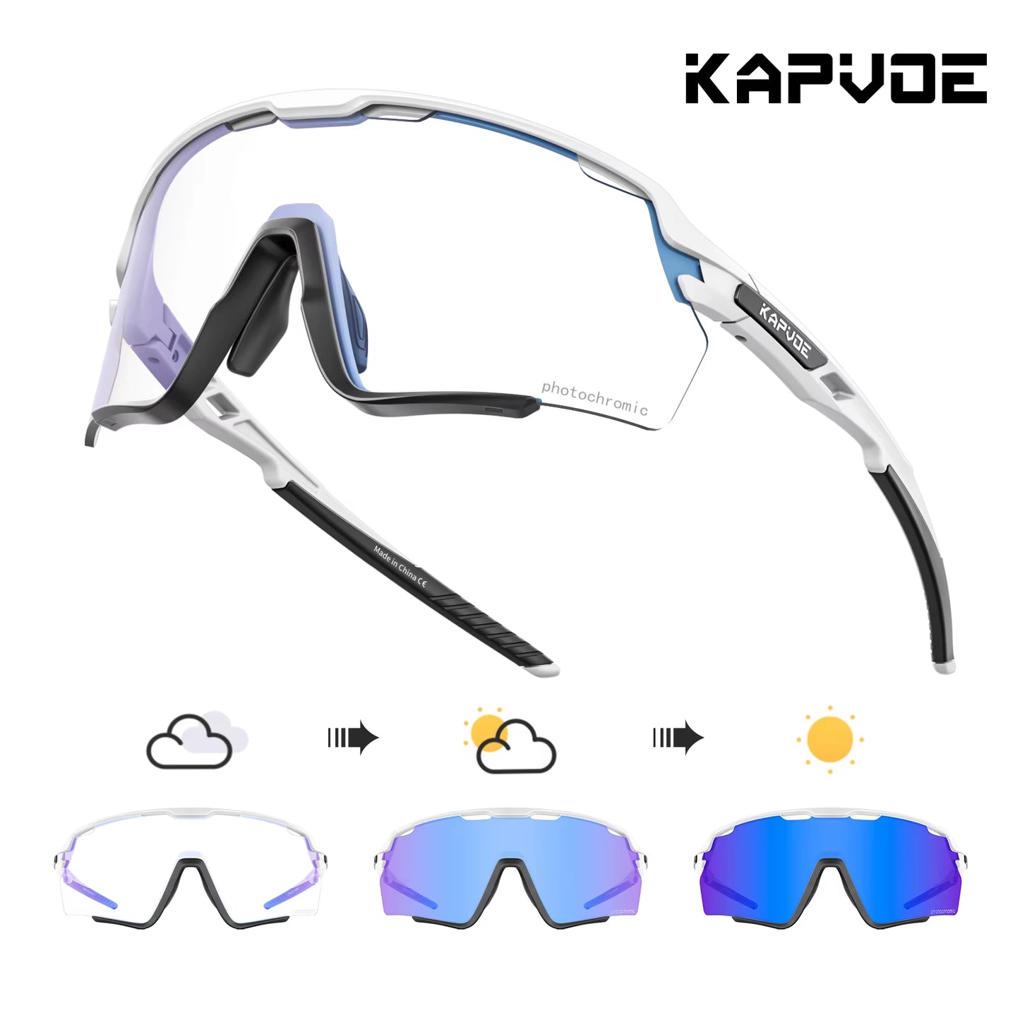 Cycling Glasses Photochromic Cycling Sunglasses UV400 MTB Sports Eyewear Outdoor Bicycle Goggles Bike Cycling Equipment