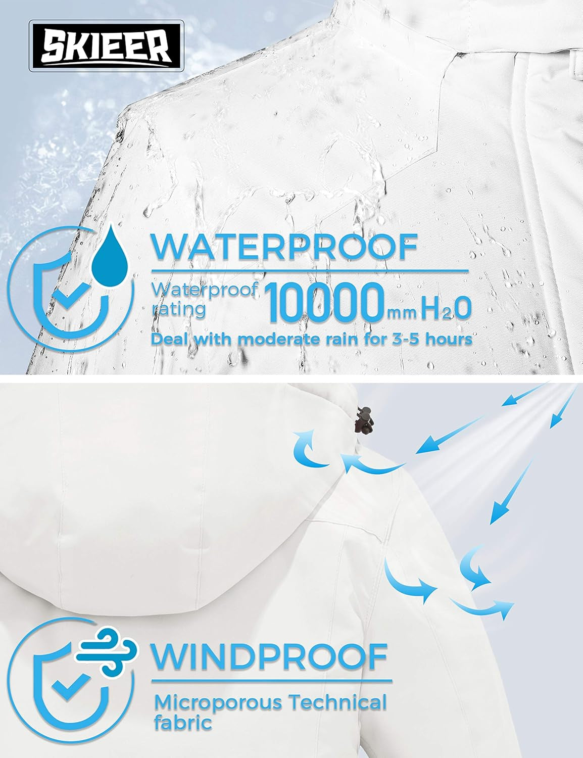 Women'S Waterproof Ski Jacket Warm Winter Coat Fleece Snowboarding Coat