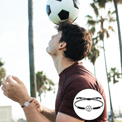 20 Pieces Soccer Charm Bracelets Bulk Soccer Team Gifts Sport Coach Gifts Adjustable Braided Rope Pendant for Women Men Coach Players Souvenir