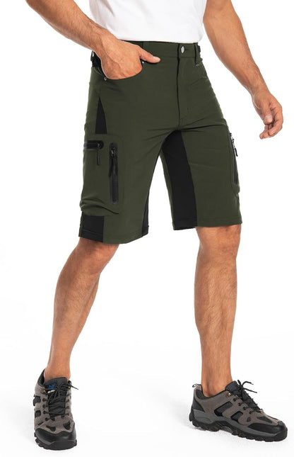 Mens Hiking Cargo Shorts Lightweight Water-Resistant Quick Dry Stretch for Casual Golf Fishing Tactical Bike Outdoor