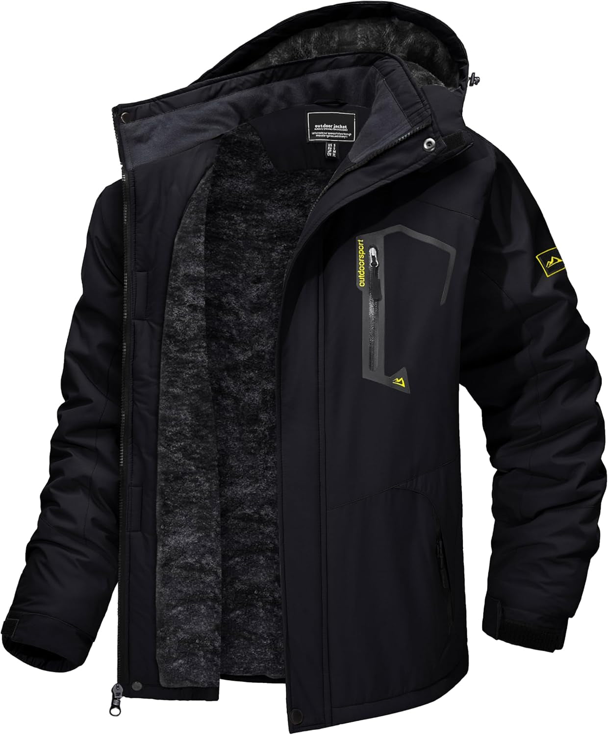 Men'S Winter Skiing Jackets Water Resistant Fleece Coats Insulated Thermal Snowboard Jacket Parka Raincoat with Hood