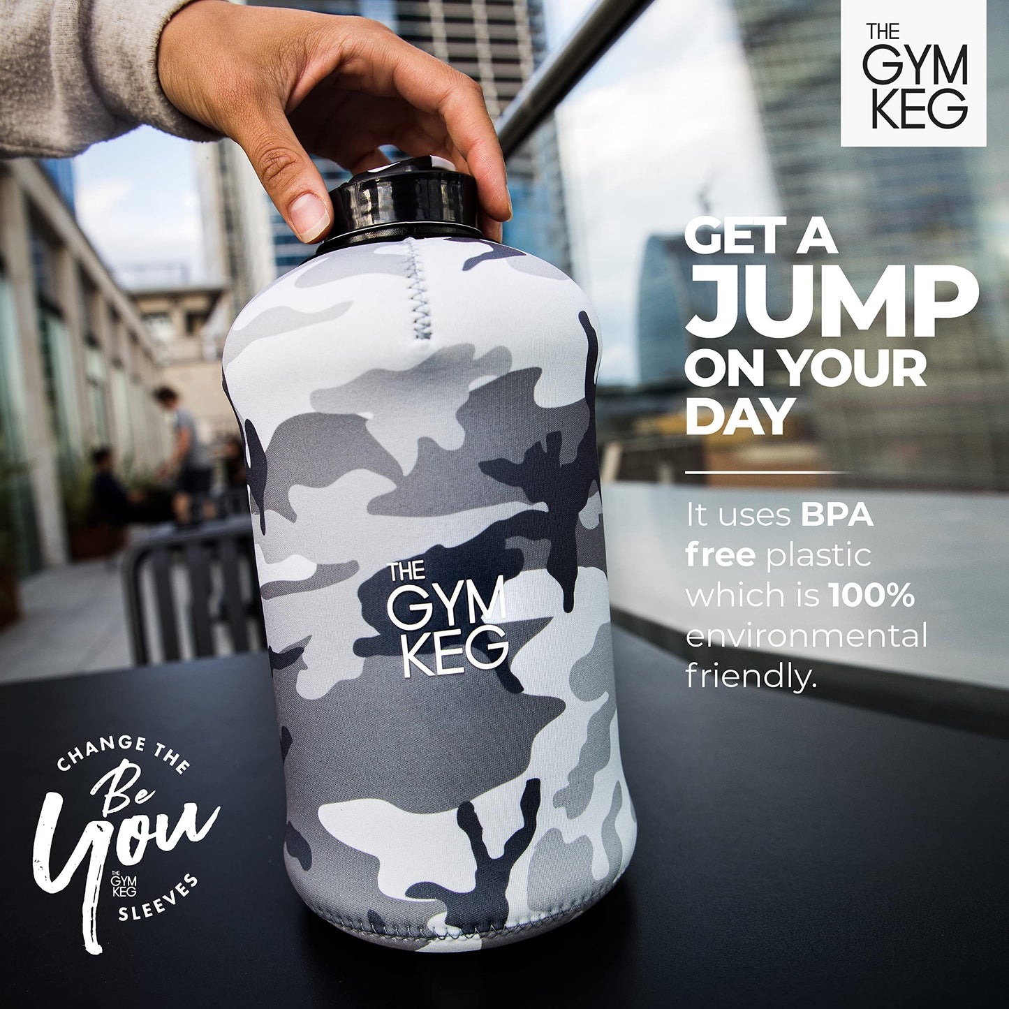 Sports Water Bottle 2.2 L Insulated Half Gallon Carry Handle Big Water