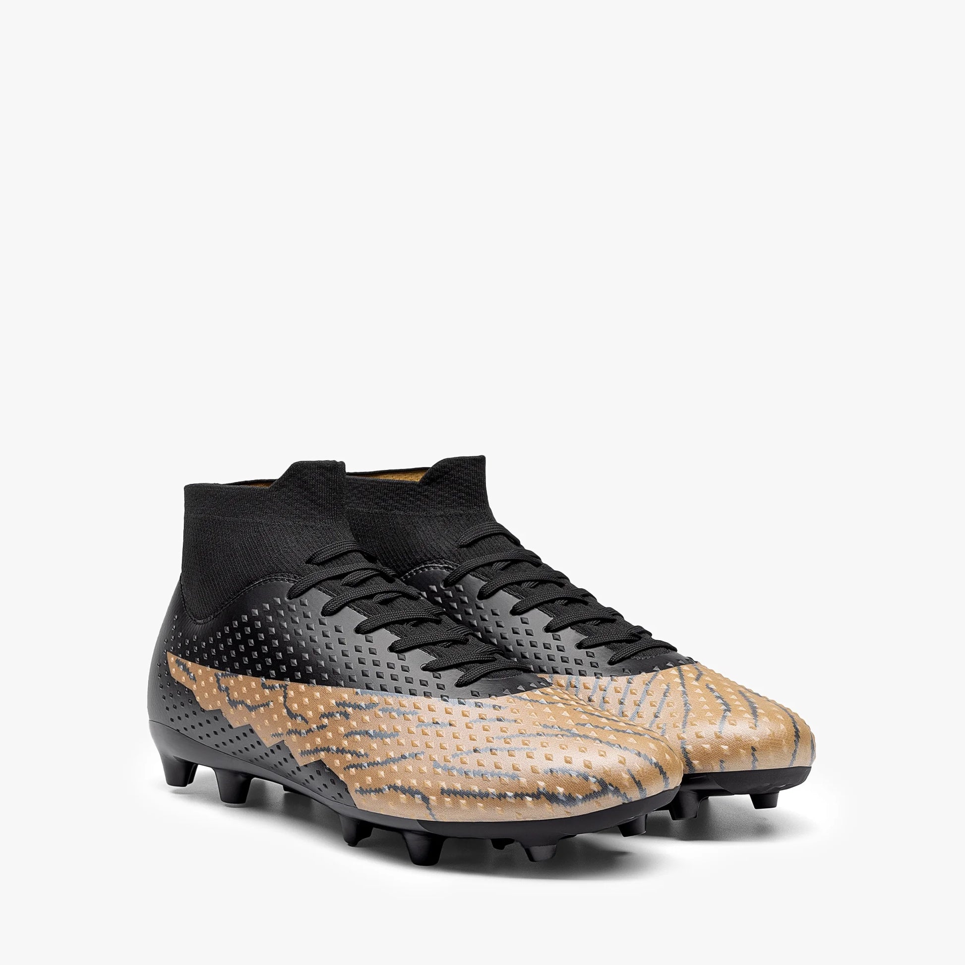 Men'S Firm Ground Soccer Cleats High-Top Football Cleats FG/AG Professional Training Outdoor Lightweight Soccer Shoes