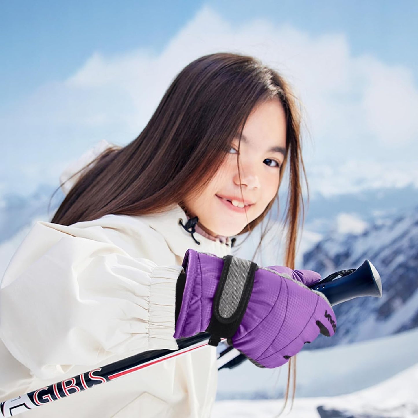 Kids Ski Snow Gloves Winter Cold Weather Windproof Warm Snowboard Sport Mittens for Boys Girls