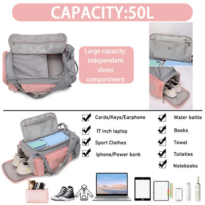 BE SMART 33L Extra Large Gym Backpack for Women, Big Gym Bag with Shoes Compartment, Waterproof Heavy Duty Duffel Bags, Women'S Workout Backpacks for Outdoor Sport,Hiking,Camping,Travel (L)