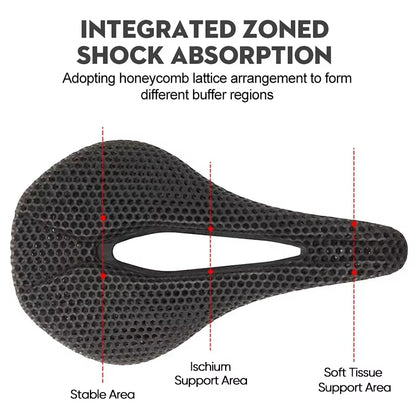3D Printed Bicycle Saddle Full Carbon Fiber Bike Seat Cushion Ultralight Road Mountain Bike Saddle Carbon MTB Seat