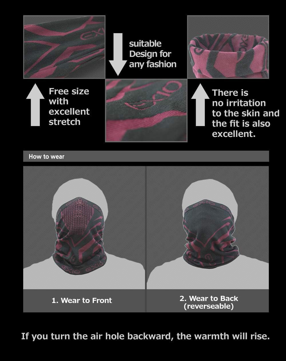 Winter Neck Warmer Gaiter/Balaclava (1Pack or 2Pack) - Windproof Face Mask for Ski, Snowboard