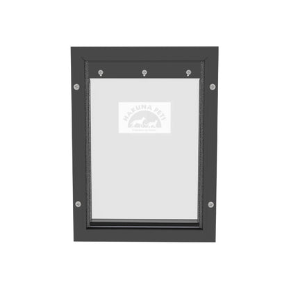 Black Deluxe Aluminum Medium Pet Door for Pets up to 42 Lbs
