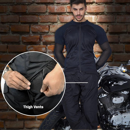 Motorcycle Pants for Men-Dual Sport Dirt Bike Gear -Riding Pants-Waterproof Armor Protective Black