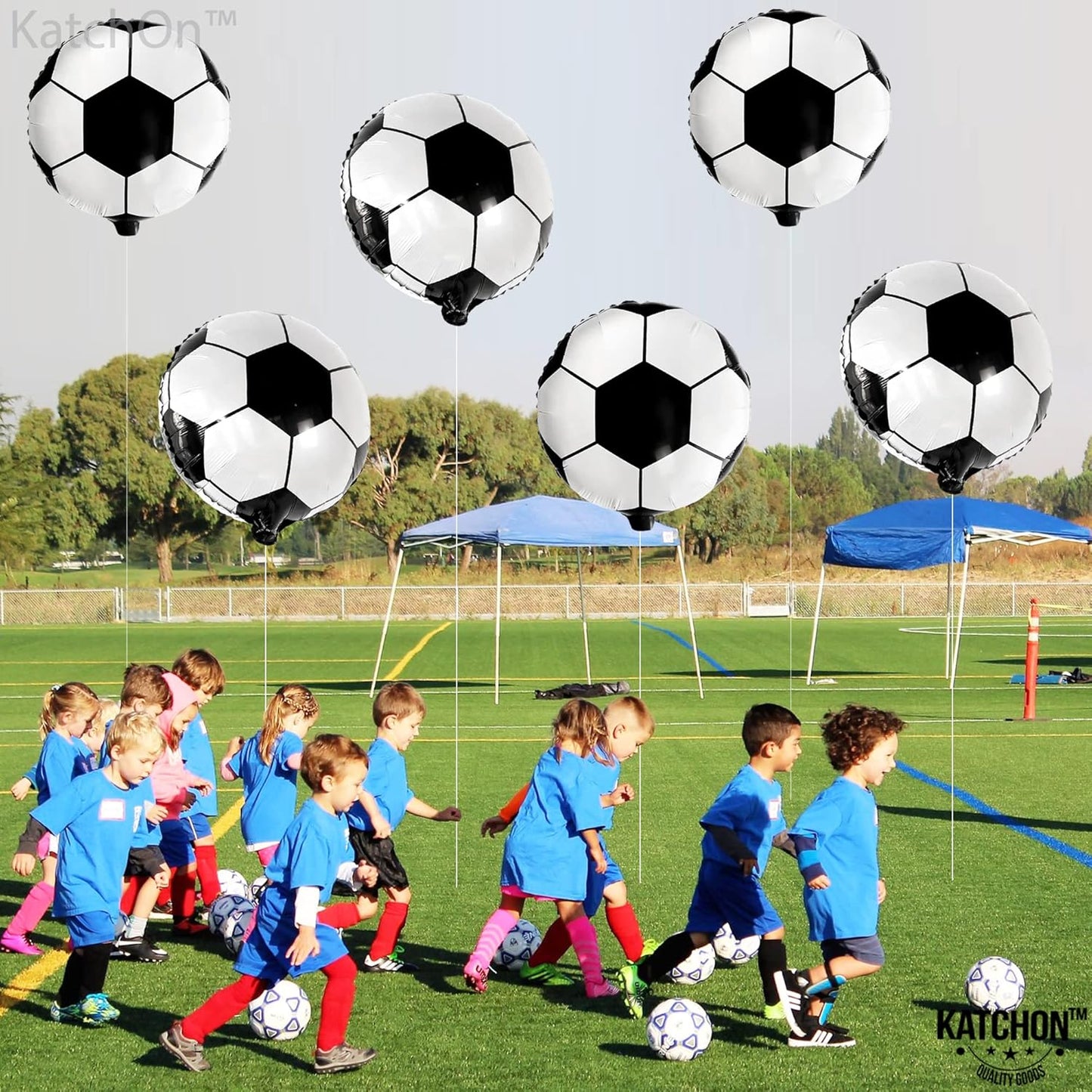 ,Huge Soccer Ball Balloons - 18 Inch-Pack of 6 | Soccer Birthday Party Decorations | Soccer Party Decorations | Soccer Balloons | Soccer Decorations for Party | Black and White Balloons