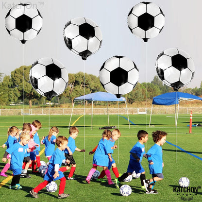 ,Huge Soccer Ball Balloons - 18 Inch-Pack of 6 | Soccer Birthday Party Decorations | Soccer Party Decorations | Soccer Balloons | Soccer Decorations for Party | Black and White Balloons
