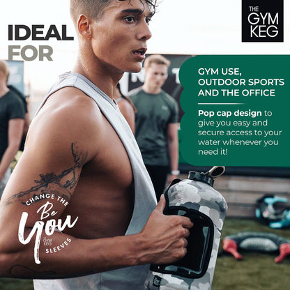 Sports Water Bottle 2.2 L Insulated Half Gallon Carry Handle Big Water