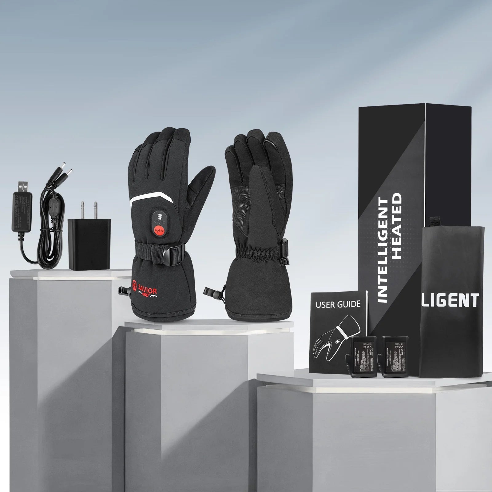 Men Women Heated Gloves with Touchscreen for Cycling Skiing Battery Powered Gloves