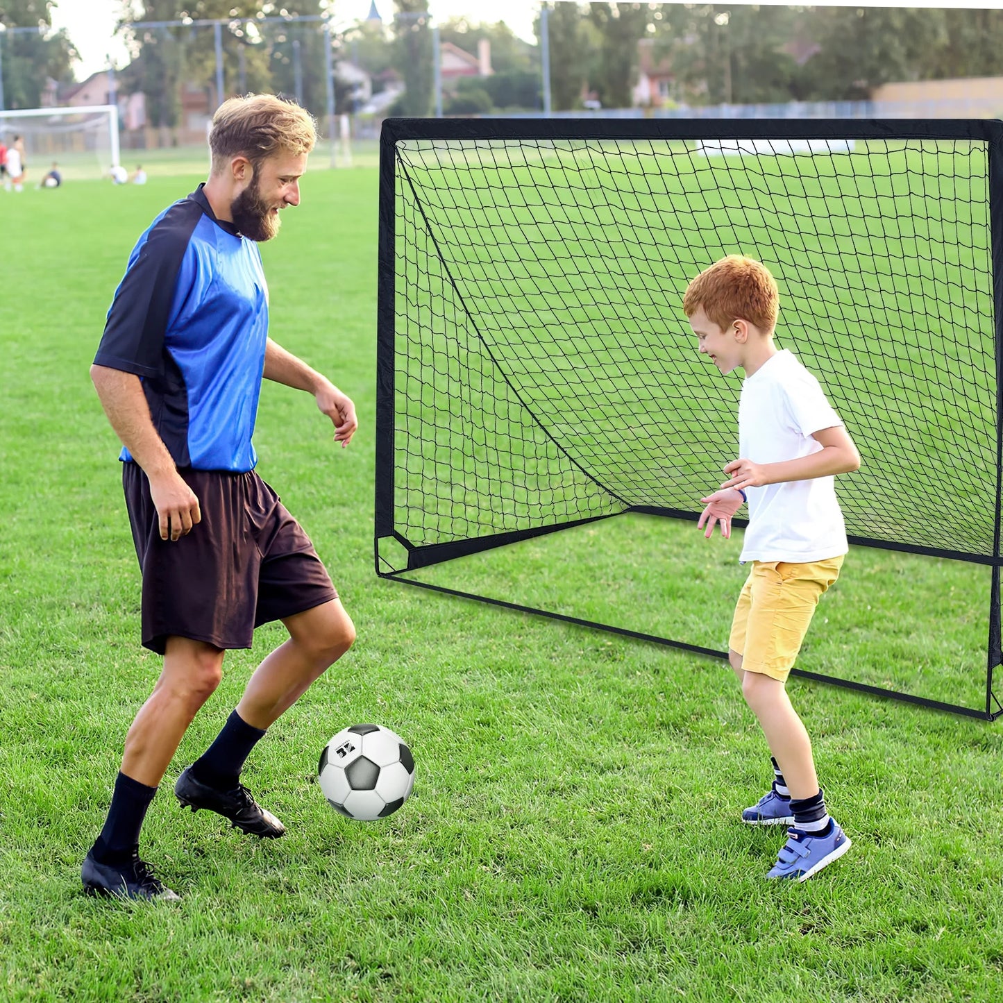 Set of 2 Portable Soccer Goals for Kids & Youth, Practice Soccer Net Soccer Training Equipment for Backyard Fun & Training