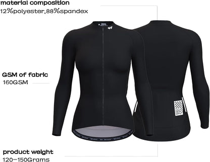Cycling Jersey Women Long Sleeve,Bicycle Biking Bike Shirts for Women with Pockets