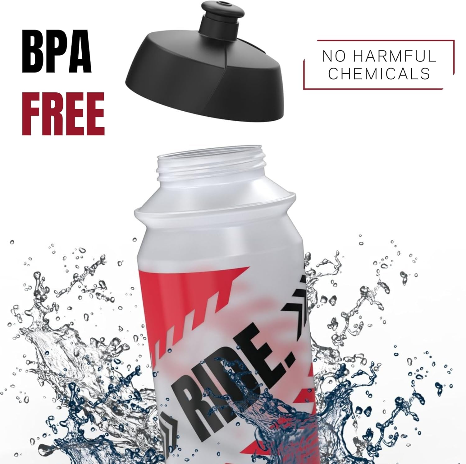 Water Bottle Collection 500Ml (16.9Oz) Cycling Water Bottle Inspiration (6 Bottles, Ride More.)