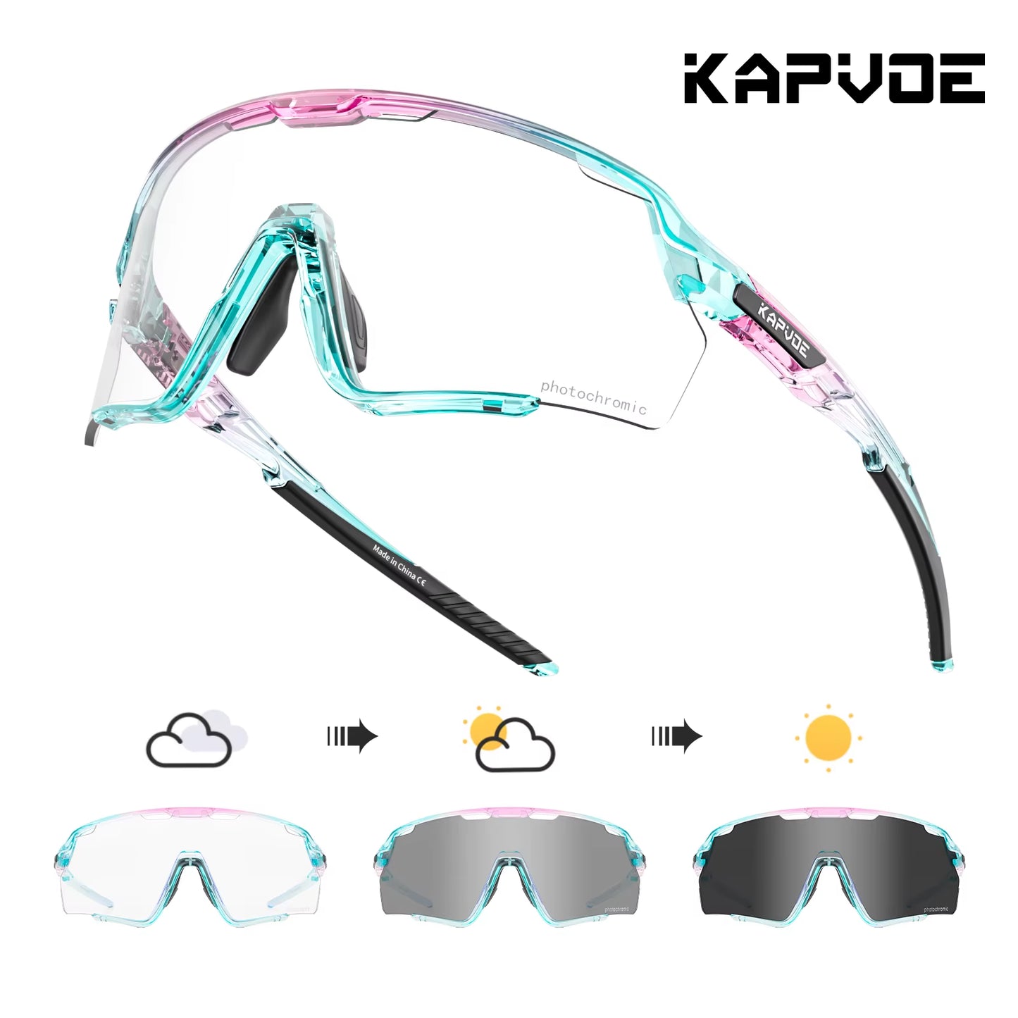 Cycling Glasses Photochromic Cycling Sunglasses UV400 MTB Sports Eyewear Outdoor Bicycle Goggles Bike Cycling Equipment
