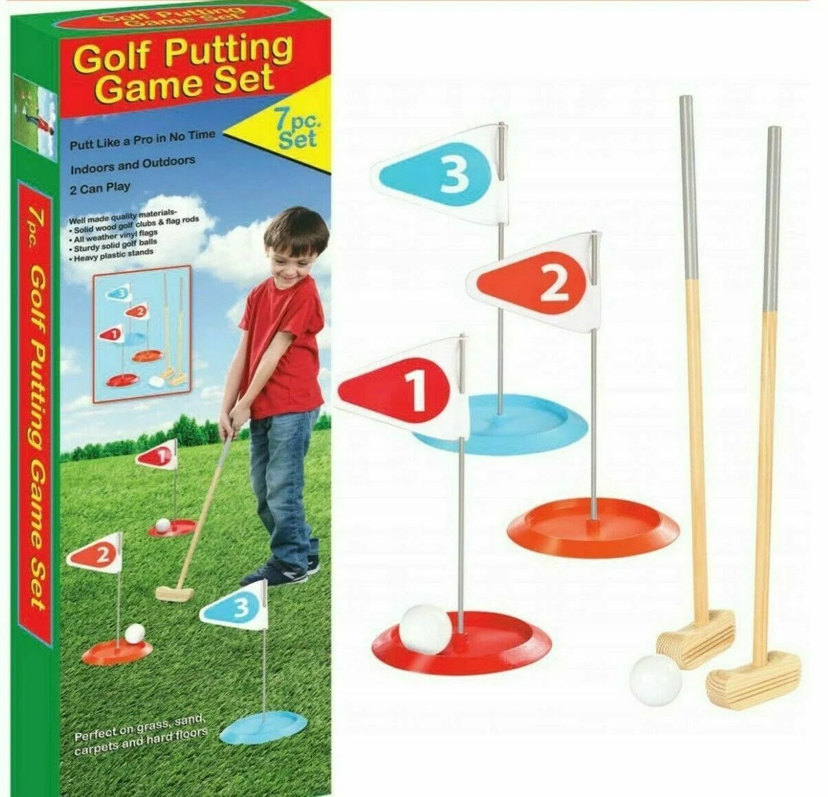 7 Pc Golf Putting Game for Kids - Indoor or Outdoor