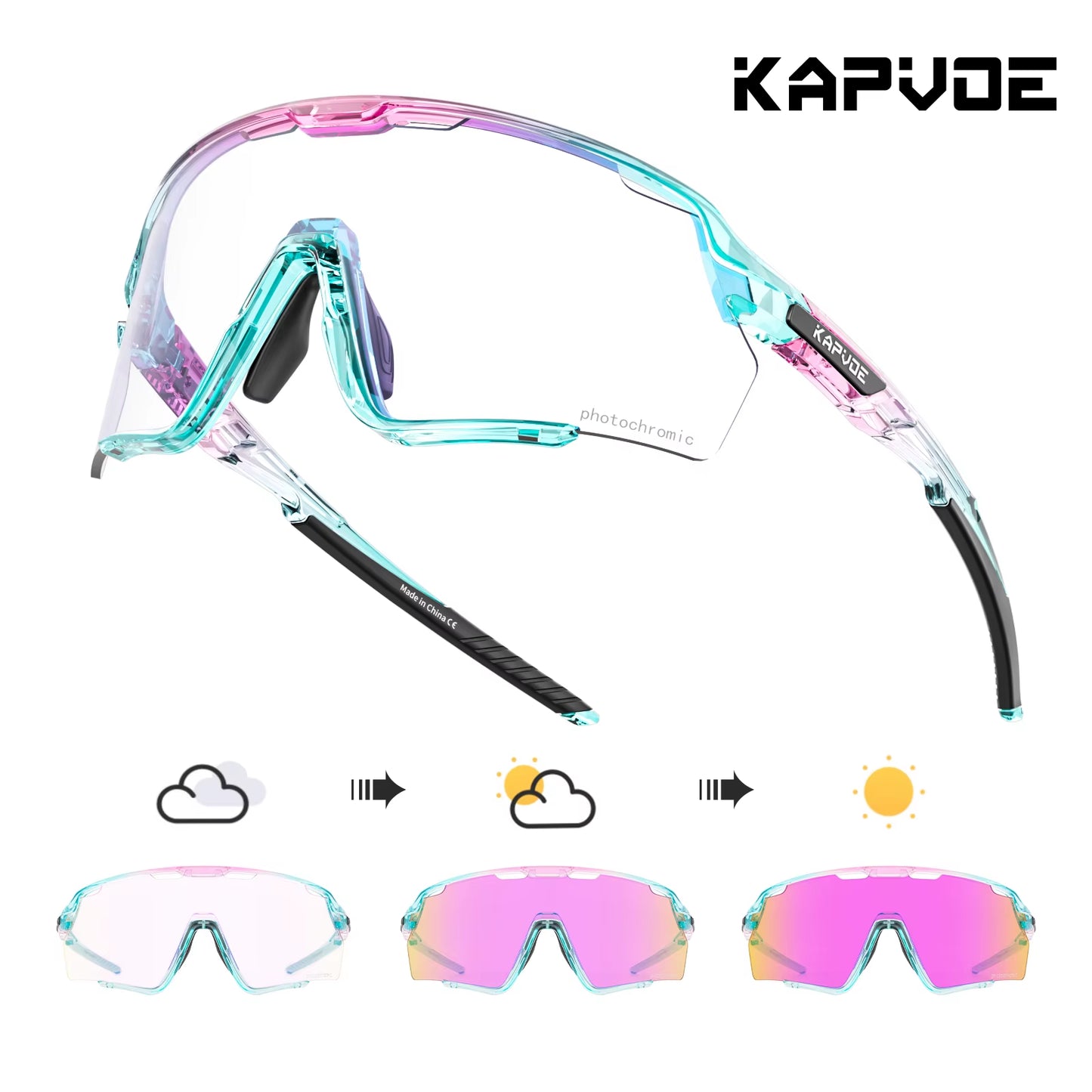 Cycling Glasses Photochromic Cycling Sunglasses UV400 MTB Sports Eyewear Outdoor Bicycle Goggles Bike Cycling Equipment