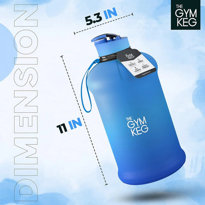 Blue Lagoon Sports Water Bottle Half Gallon - Carry Handle, Big Water Jug for Sport, Ecofriendly, Leakproof