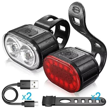 Bike Light Set Rechargeable Rear Light Front Lamp Waterproof Riding Headlight USB MTB Taillight Led 1PC Cycling Parts
