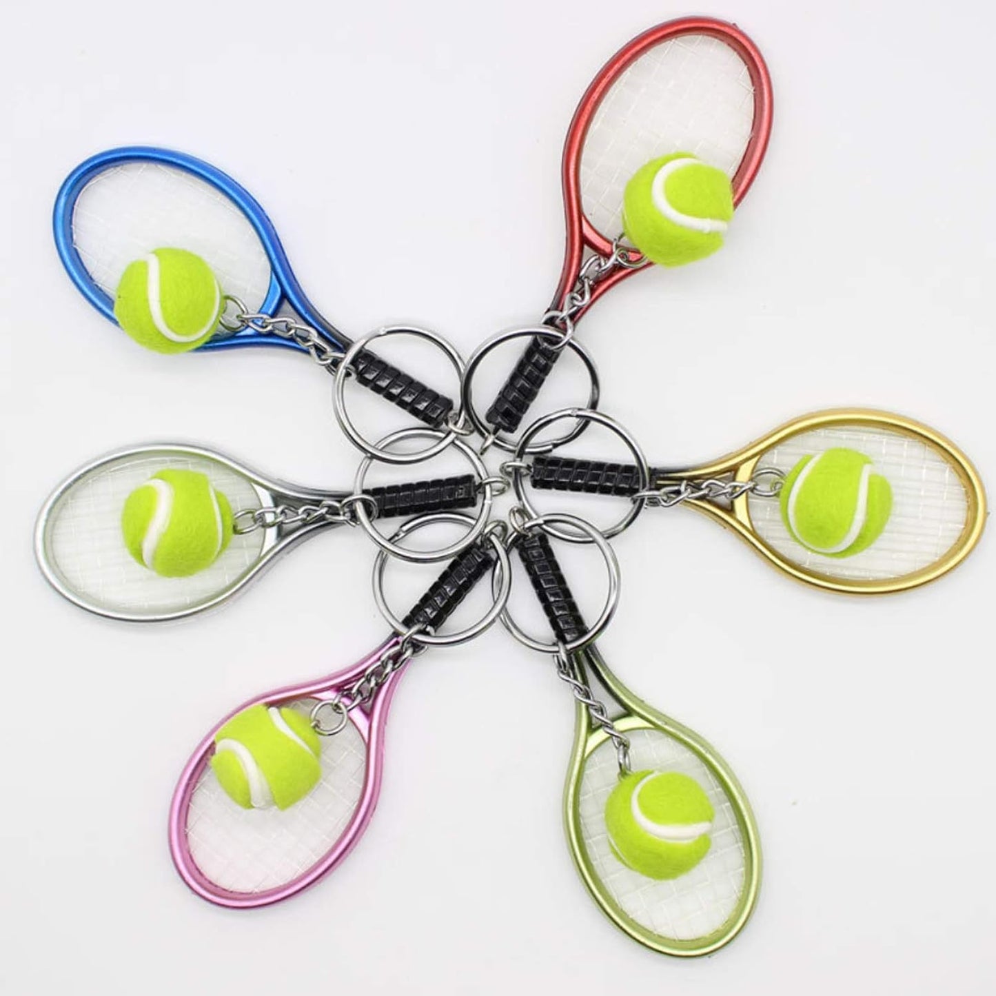 NA Tennis Keychain, Tennis Racquet Jewelry- Perfect Tennis Players, Tennis Coaches & Tennis Teams (Green)
