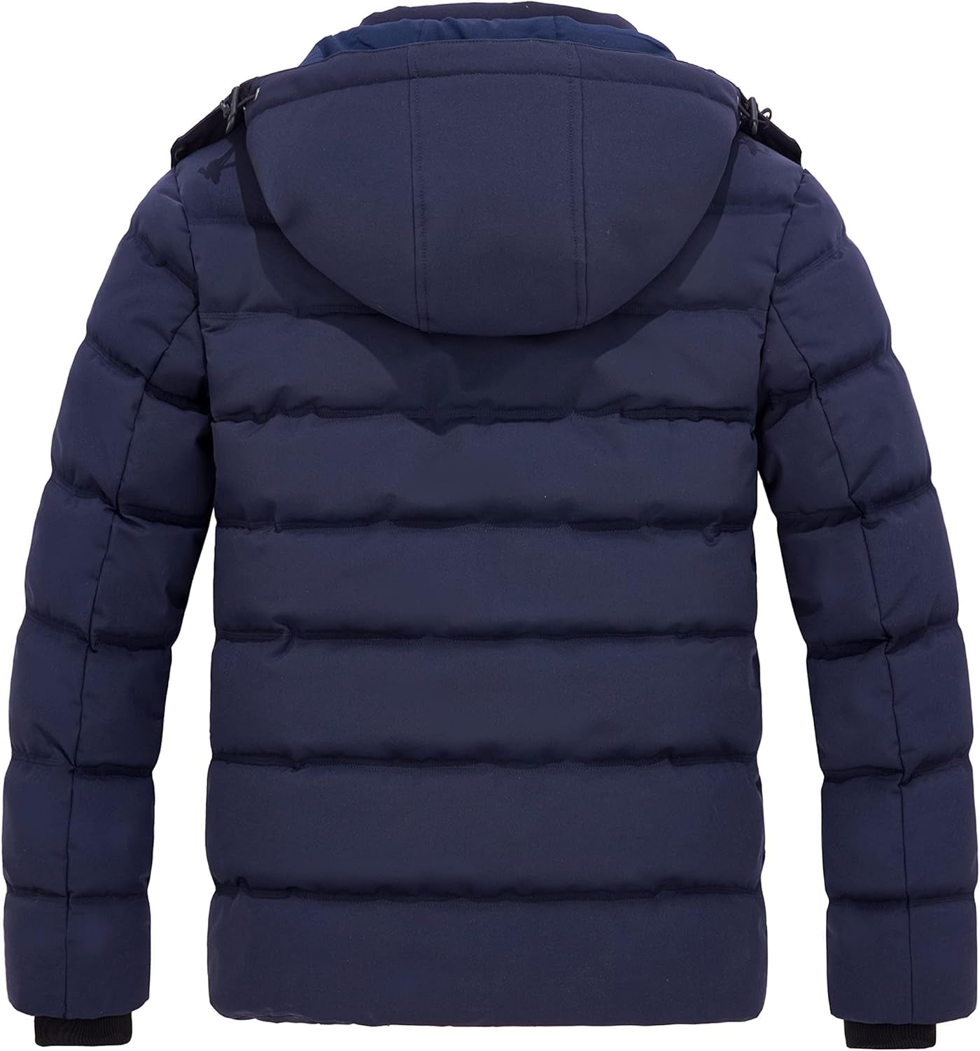 Men'S Hooded Winter Coat Warm Puffer Jacket Thicken Cotton Coat with Removable Hood
