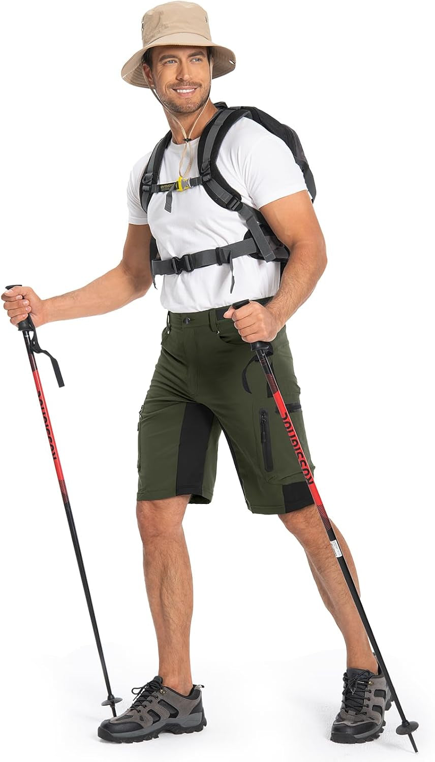 Mens Hiking Cargo Shorts Lightweight Water-Resistant Quick Dry Stretch for Casual Golf Fishing Tactical Bike Outdoor