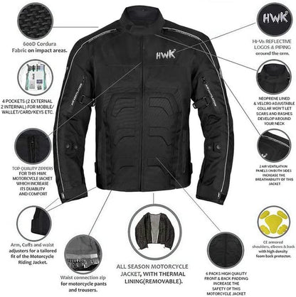 Spyder Motorcycle Jacket for Men with Weather Resistant Cordura Textile Fabric for Enduro Motocross Jacket