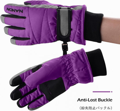Kids Ski Snow Gloves Winter Cold Weather Windproof Warm Snowboard Sport Mittens for Boys Girls
