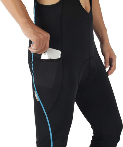 Cycling Bib Tights Men Padded Cycling Bib Pants Long Padded with Pocket