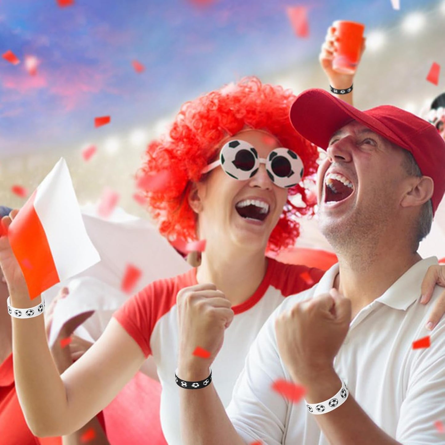 36Pcs Soccer Hair Ties Ponytail Holders Elastic Soccers Ribbons for Teens Women Team Soccers Sports Party Favors Accessories (Soccer)