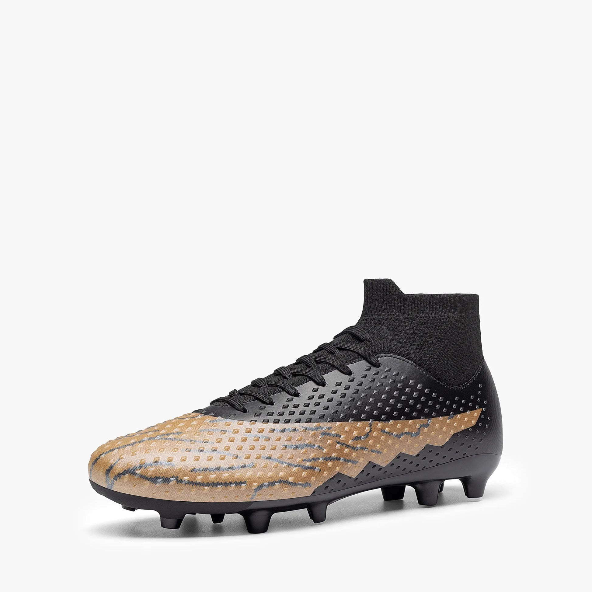 Men'S Firm Ground Soccer Cleats High-Top Football Cleats FG/AG Professional Training Outdoor Lightweight Soccer Shoes