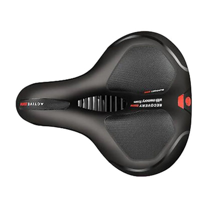 Mountain Bike Gel Extra Saddle Seat | Soft Cushion Pad for Bicycle Comfort | Lightweight, Breathable, Thick Elastic, Easy Wash | 25X20Cm | Polyurethane Leather | Black Red