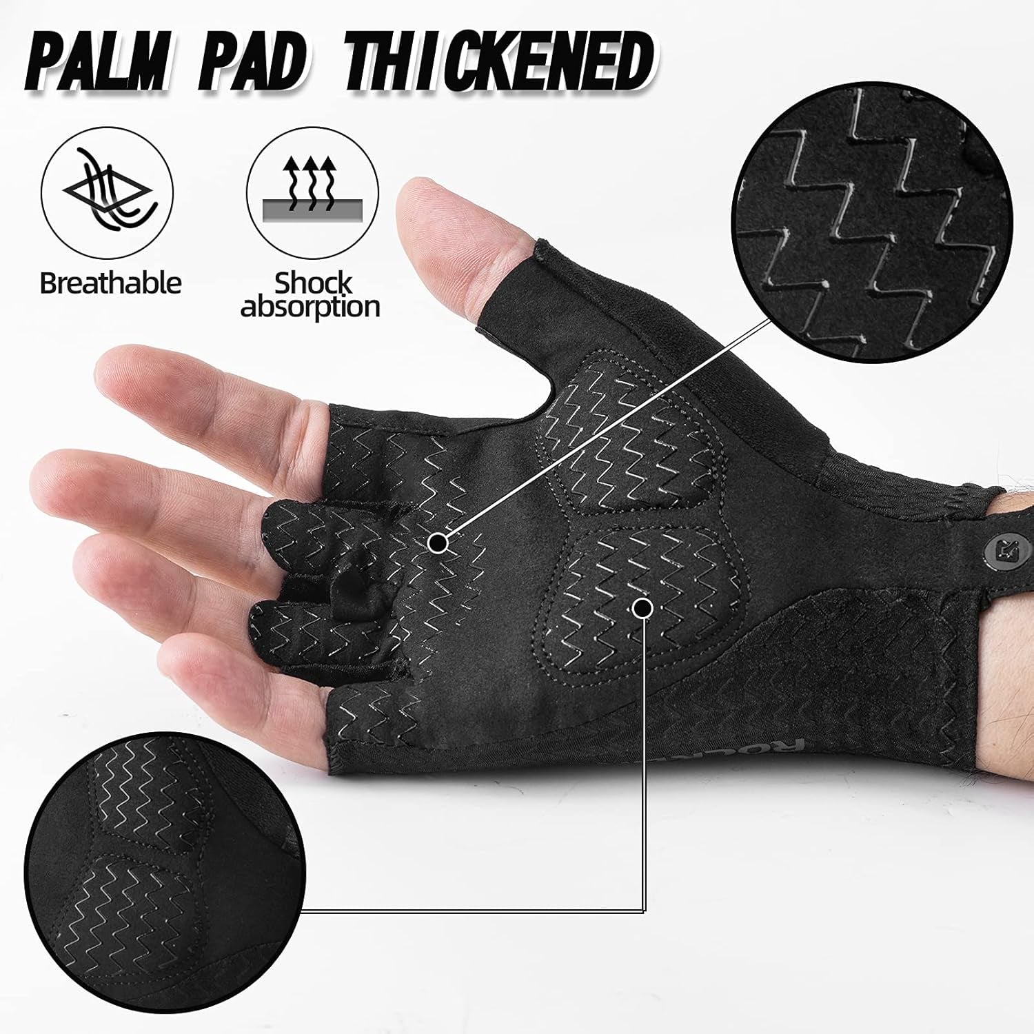 Cycling Gloves - Half Finger MTB & Road Biking Gloves for Men & Women - Absorbing Gel Pad, Anti-Slip, Breathable