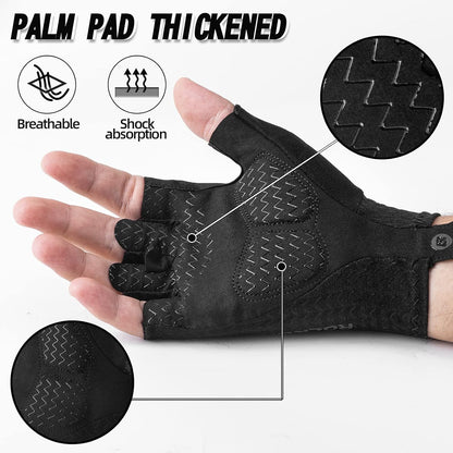 Cycling Gloves - Half Finger MTB & Road Biking Gloves for Men & Women - Absorbing Gel Pad, Anti-Slip, Breathable