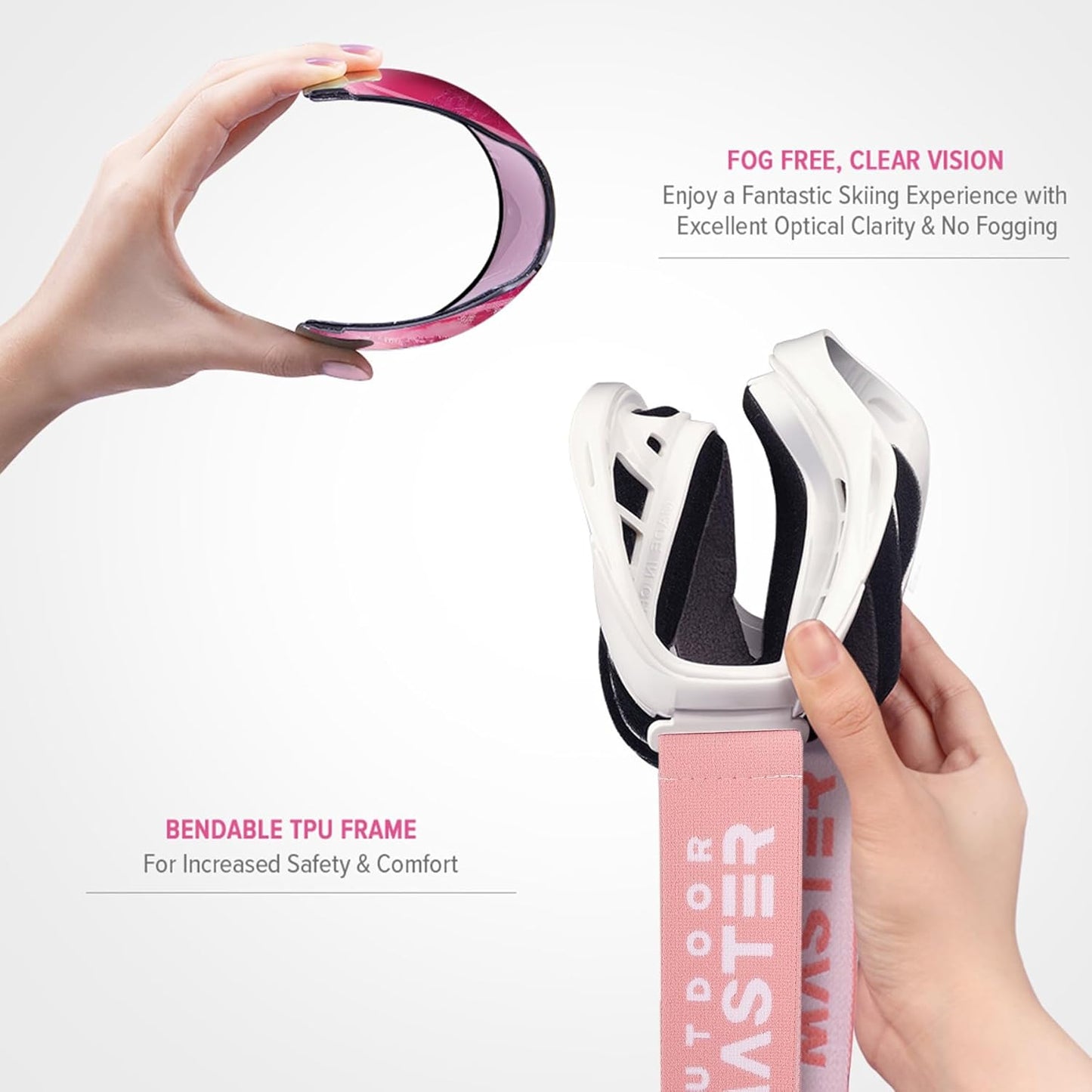 OTG Ski Goggles - over Glasses Ski/Snowboard Goggles for Men, Women & Youth - 100% UV Protection