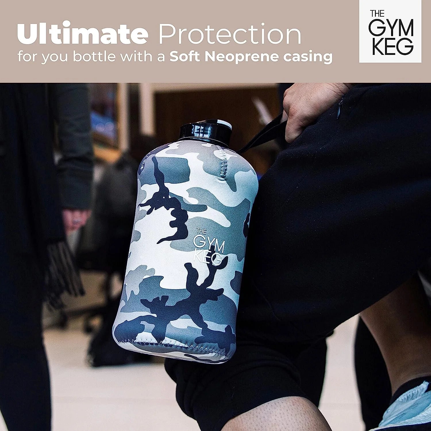 Sports Water Bottle 2.2 L Insulated Half Gallon Carry Handle Big Water