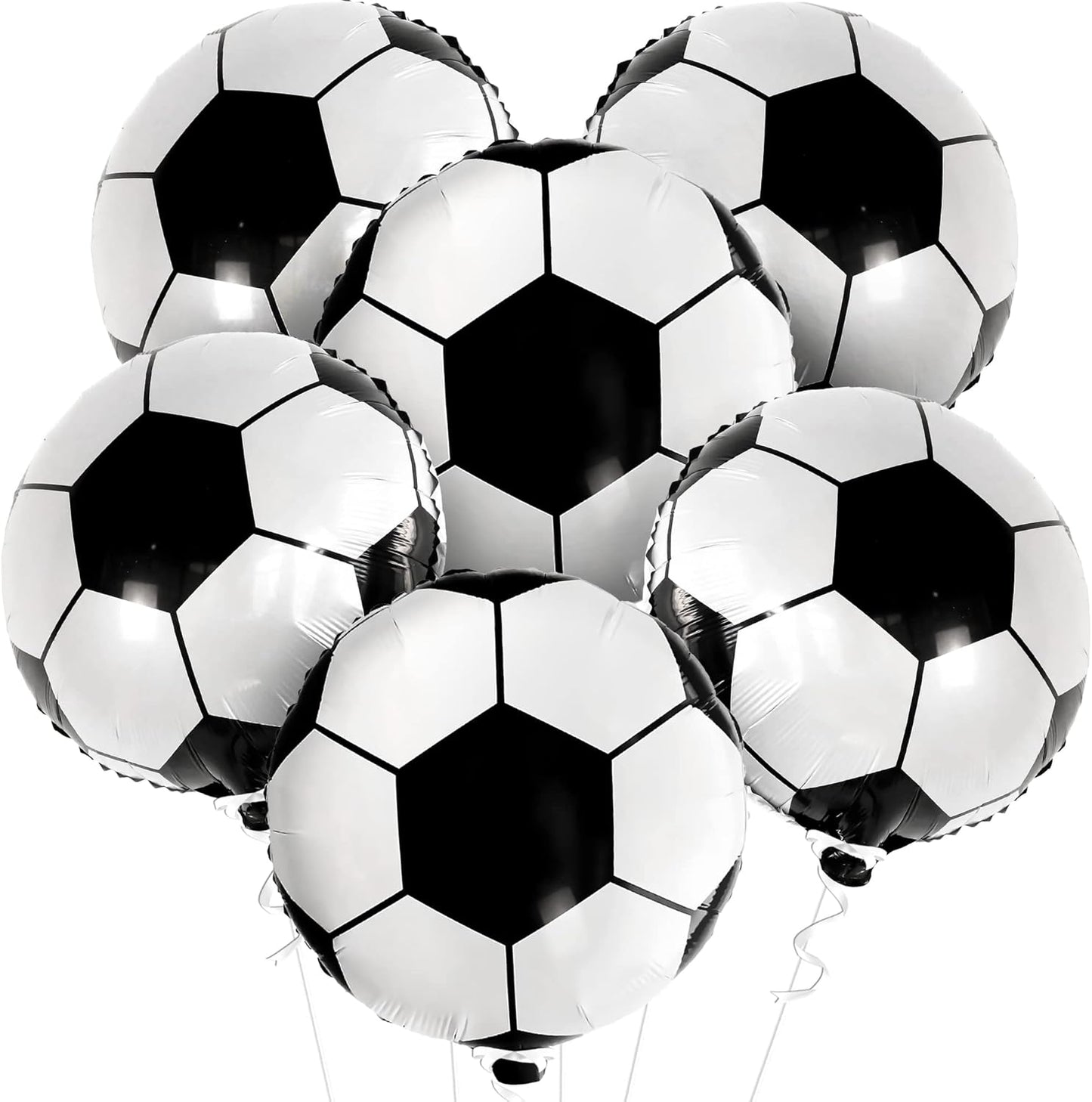 ,Huge Soccer Ball Balloons - 18 Inch-Pack of 6 | Soccer Birthday Party Decorations | Soccer Party Decorations | Soccer Balloons | Soccer Decorations for Party | Black and White Balloons